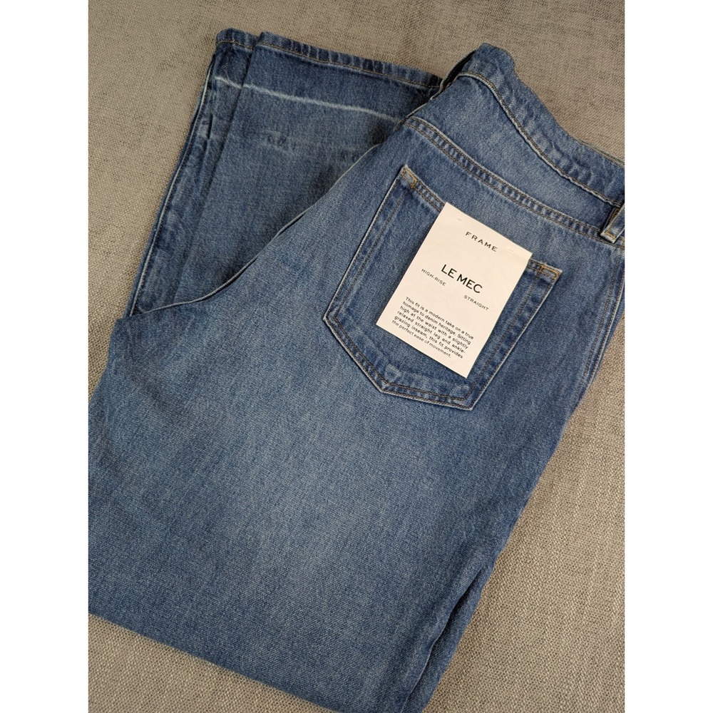 NWT Frame Jeans Womens Sz 31 (36x29) Le Mec Boyfriend High Rise Straight Denim